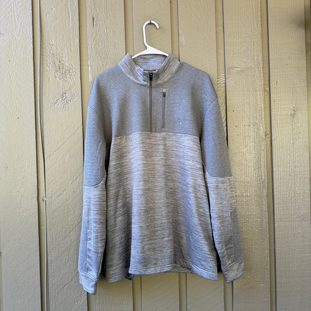 Callaway Quarter Zip Pullover Mens XL Grey Outdoor Preppy Golfing Golf